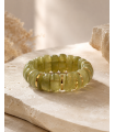 Brazalete Luna. Bisuteria. Color: verde kaki, azul pastel, crudo, marron