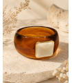 Brazalete Ginebra. Bisuteria. Color: marfil, marron chocolate, burdeos, mostaza