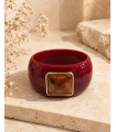 Brazalete Ginebra. Bisuteria. Color: marfil, marron chocolate, burdeos, mostaza