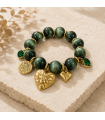 Pulsera Bolas Otoño. Bisuteria. Color: visón, verde botella, negro | Bambalinas