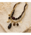 Collar Silvana. Bisuteria. Color: marron chocolate, negro | Bambalinas Closet