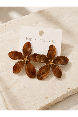 Pendientes Narciso Choco. Bisuteria.  | Bambalinas Closet