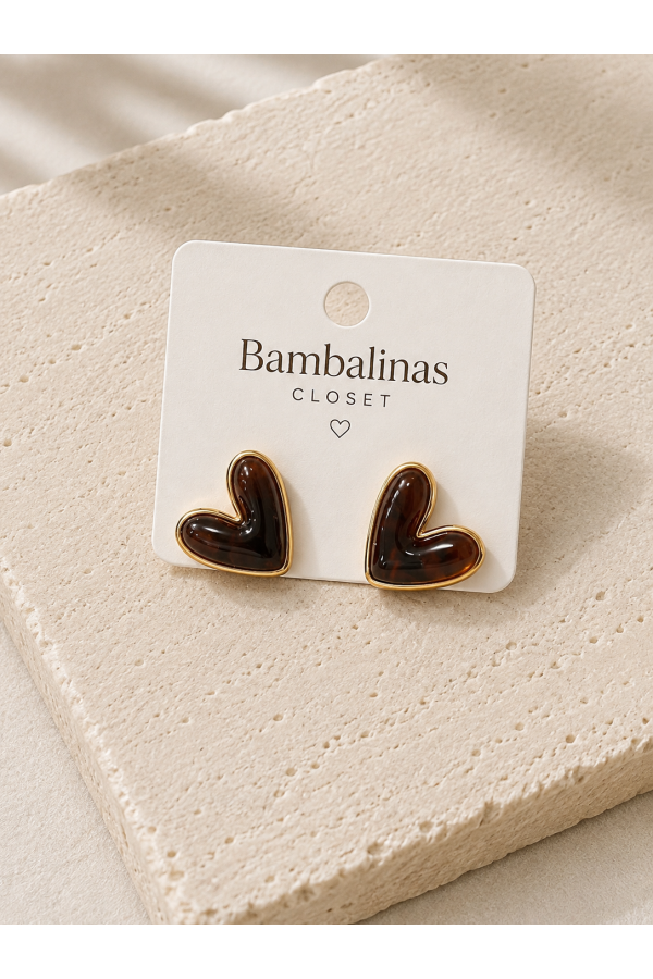 Pendientes Cuore Choco. Bisuteria.  | Bambalinas Closet