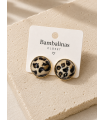 Pendientes Boton Animal. Bisuteria. Color: crudo, camel | Bambalinas Closet