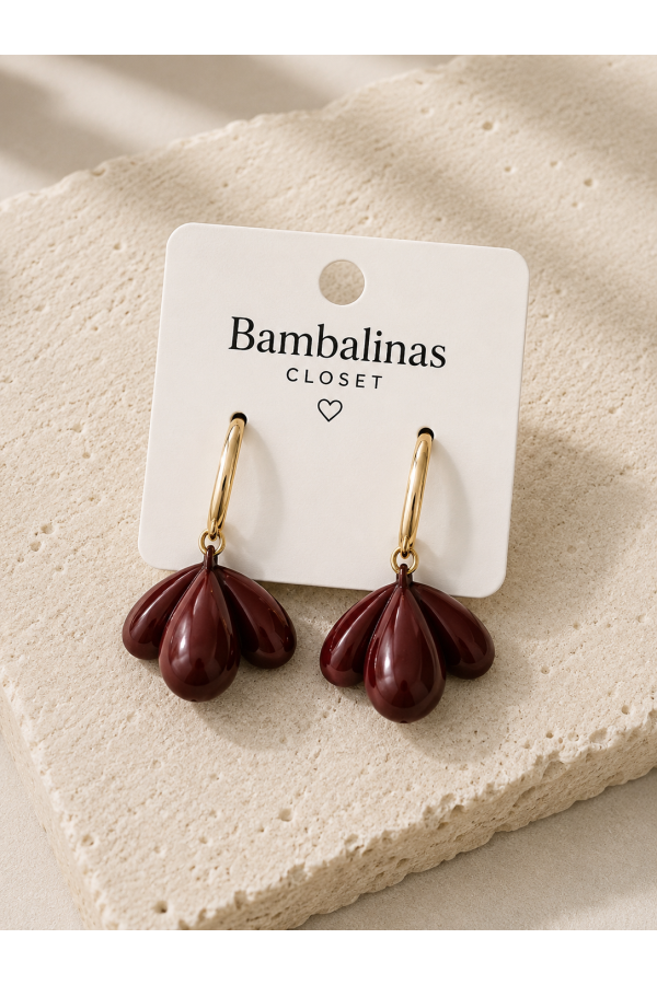 Pendiente Castaño. Bisuteria.  | Bambalinas Closet