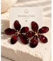 Pendientes Narciso Vino. Bisuteria.  | Bambalinas Closet