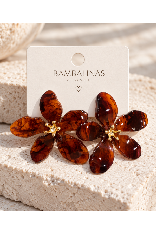 Pendientes Narciso Ambar. Bisuteria.  | Bambalinas Closet