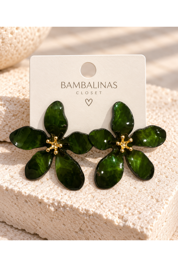 Pendientes Narciso Militar. Bisuteria.  | Bambalinas Closet