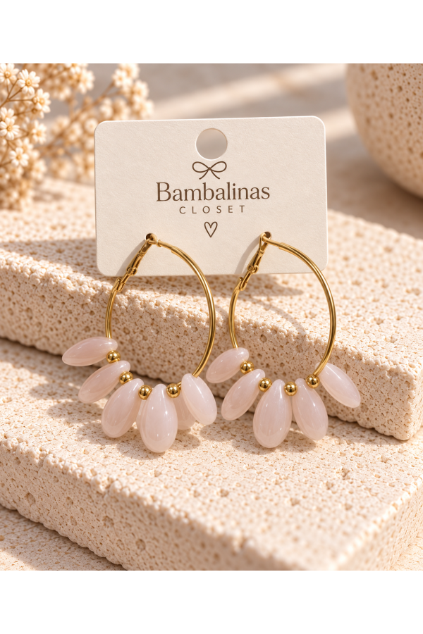Pendientes Paris Rosa. Bisuteria.  | Bambalinas Closet