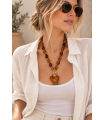 Collar Corazon Ambar