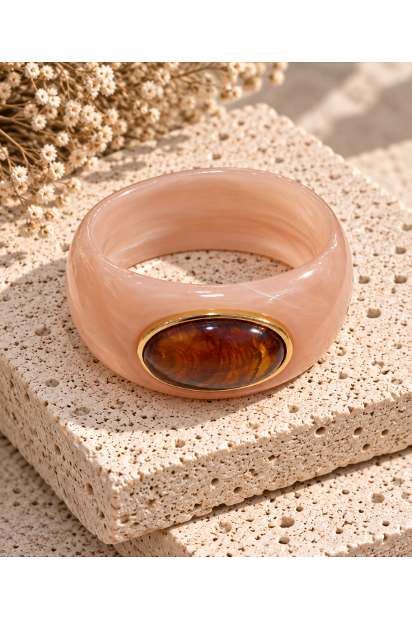Brazalete Ginebra. Bisuteria. Color: marfil, marron chocolate, burdeos, mostaza