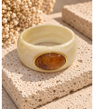 Brazalete Ginebra. Bisuteria. Color: marfil, marron chocolate, burdeos, mostaza