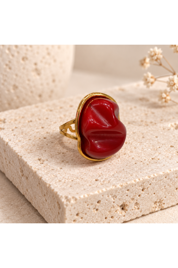 Anillo Piedra Burdeos. Bisuteria.  | Bambalinas Closet