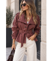 Gabardina Vania. Prenda exterior. Color: granate, marron chocolate; Tallas: talla
