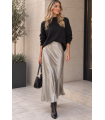 Falda Saten Plata