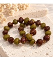 Pulsera Combinada. Bisuteria. Color: burdeos, verde kaki, marron chocolate |