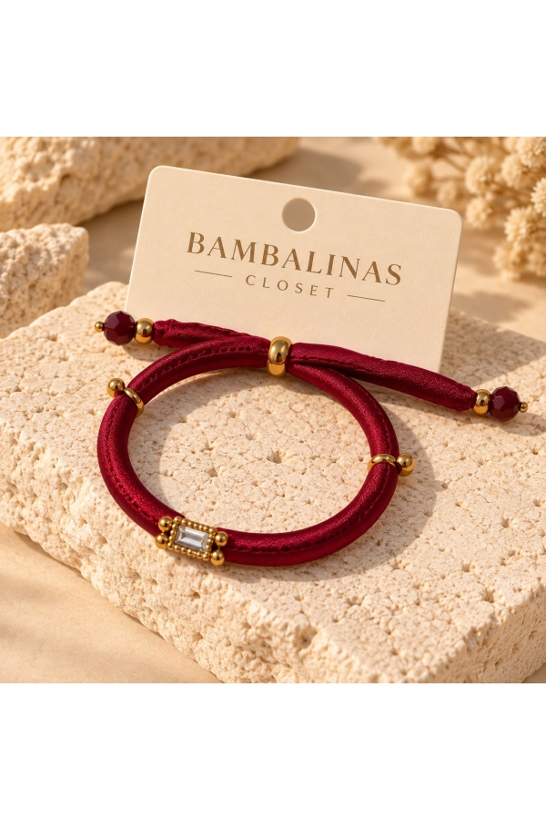 Pulsera Princesa. Bisuteria. Color: beige, azul noche, burdeos, verde botella