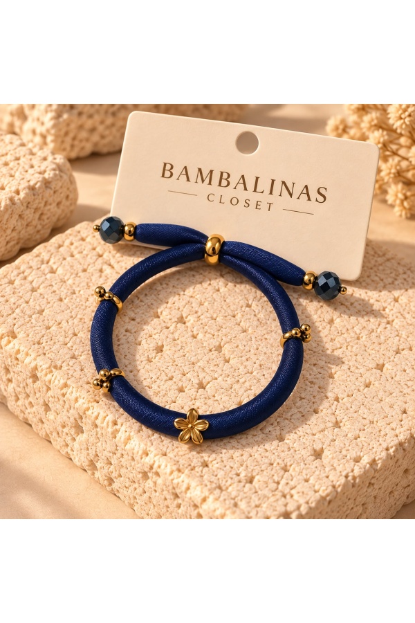 Pulsera Princesa. Bisuteria. Color: beige, azul noche, burdeos, verde botella
