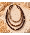 Collar Princesa. Bisuteria. Color: marron chocolate, burdeos, beige | Bambalinas