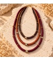 Collar Princesa. Bisuteria. Color: marron chocolate, burdeos, beige | Bambalinas