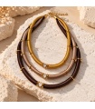 Collar Princesa. Bisuteria. Color: marron chocolate, burdeos, beige | Bambalinas