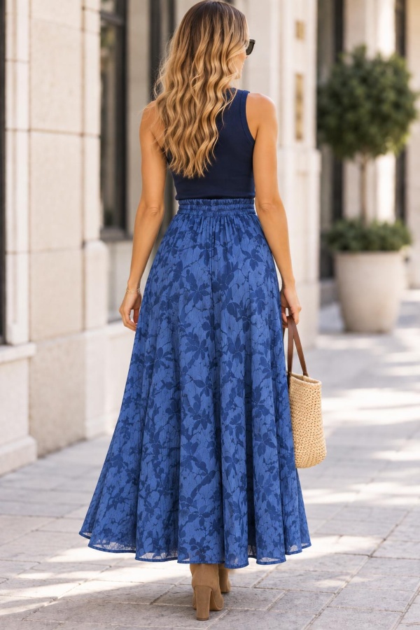 Falda Silvestre Marino. Faldas Basic.  | Bambalinas Closet