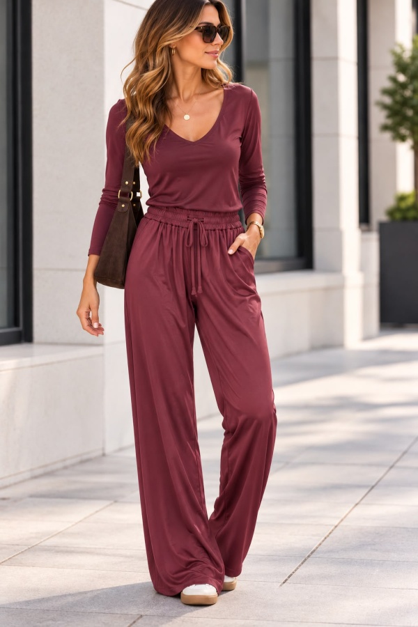 Pantalon Saten Granate. Pantalones / Shorts.  | Bambalinas Closet