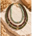 Collar Princesa Tiple. Bisuteria. Color: marron chocolate, burdeos, turquesa