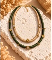 Collar Princesa Doble. Bisuteria. Color: verde militar, negro | Bambalinas Closet