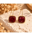 Pendientes Cubo Burdeos. Bisuteria.  | Bambalinas Closet