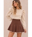 Sueter Anina. Sueters / Jersey. Color: marron chocolate, marfil; Tallas: talla