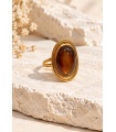 Anillo Oval Ambar. Bisuteria.  | Bambalinas Closet