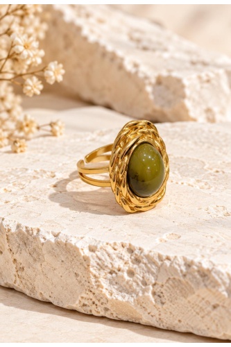 Anillo October Kaki. Bisuteria.  | Bambalinas Closet