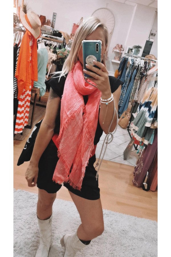 Pashmina Iris. Inicio. Color: coral, naranja, azul klein, verde lima | Bambalinas