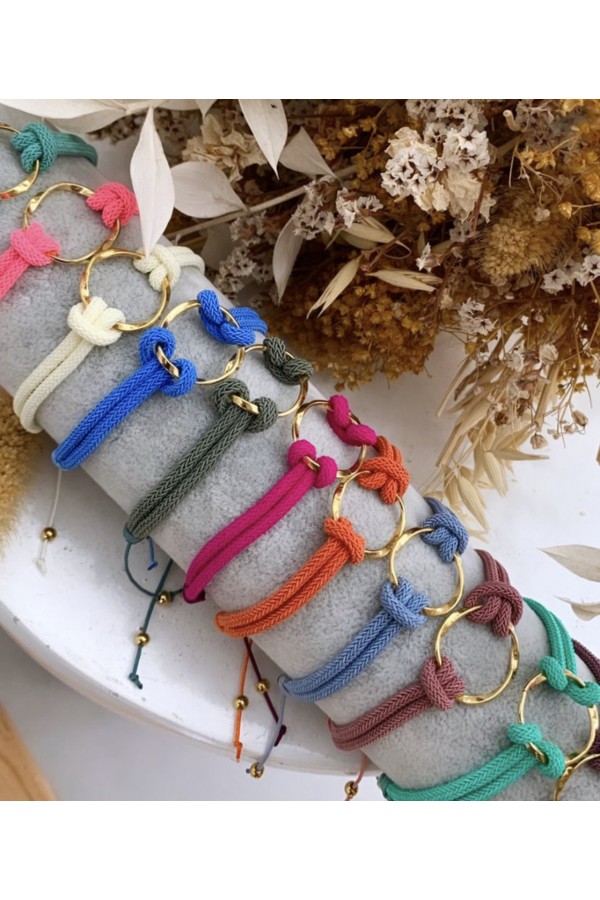 Pulsera Nautica. Inicio. Color: verde mint, teja, denim claro, marfil, rosa