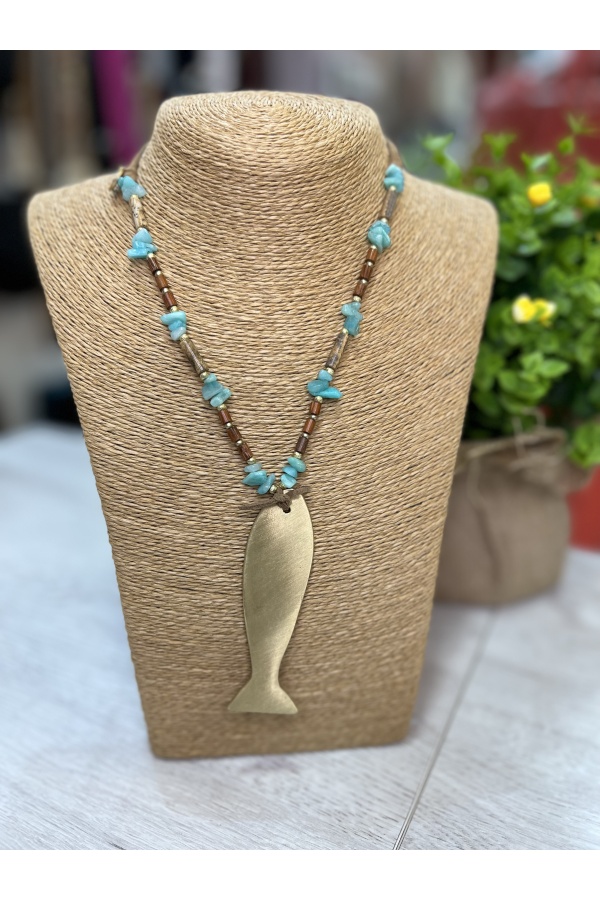 Colgante Pez Turquesa. Bisuteria.  | Bambalinas Closet